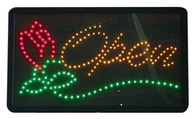 LED Open Sign With Rose B-16