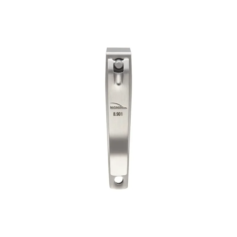 Stainless steel door handle with an integrated lock, labeled "Nghia Nail Clipper NC-01 (B-901) Box of 10" mounted on a white background.