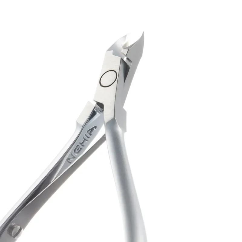 Nghia C-06 Cuticle Nipper (D-06) (Jaw 16) stainless steel nail clippers isolated on a white background.