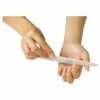 Hands holding and using a Harmony Wood File 240/240 from the 100pcs set, ensuring precise nail care.