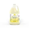 Large yellow bottle of BeBeauty Honey Regen Body Cream 1 Gal with lemon zest, isolated on a white background.