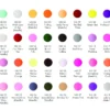 A chart displaying various nail polish colors from the NuGenesis 2oz Dipping Powder Large collection.