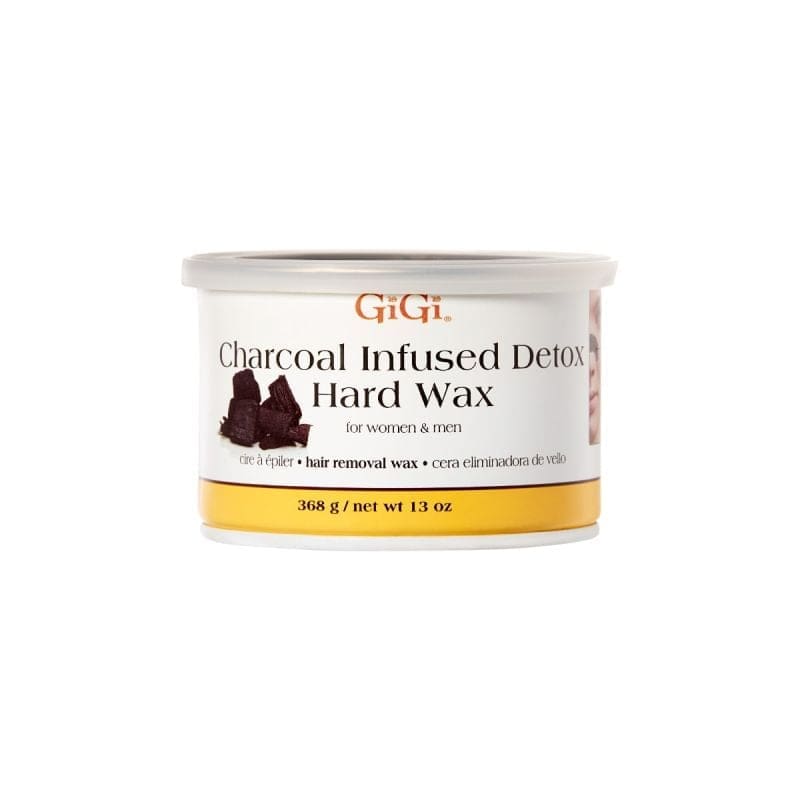 A can of GiGi Charcoal Detox Facial Hair Removal Wax, weighing 368g or 13 oz, for effective hair removal.