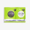 Two green tea bags on a white background with Gel-Ohh Jelly Spa Pedi Bath Case.