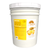 Plastic bucket of La Palm Spa Hot Oil Sugar Scrub Bucket labeled "honey pearl" with product details and image of honey dipper. This is a 5-gallon bucket.