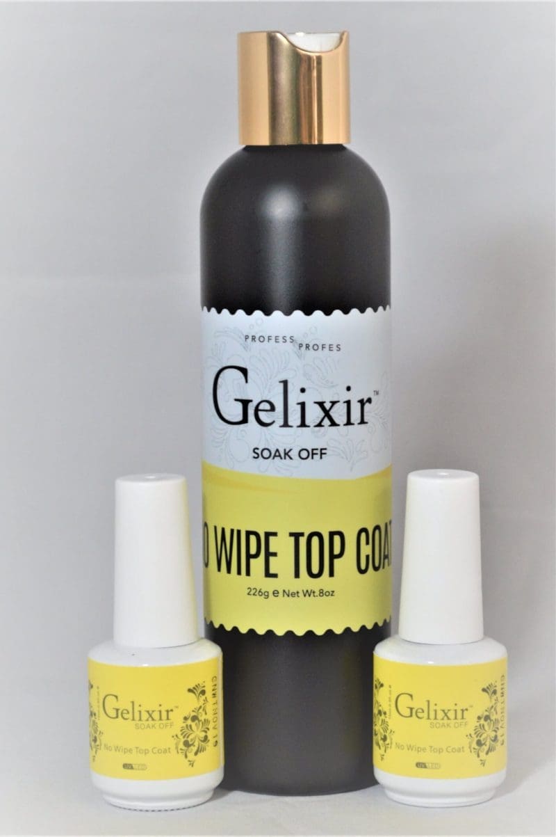 Gelixir Top Coat No Wipe 8oz refill