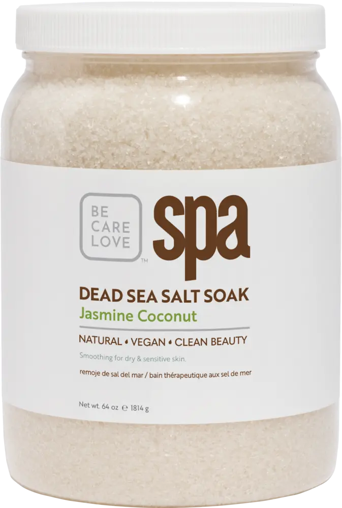A large jar of BCL Organic Spa 16oz Jasmine Coconut in Jasmine Coconut scent, labeled as natural, vegan, and clean beauty. This 64 oz (1814 g) treat is perfect for a BCL Organic Spa experience.