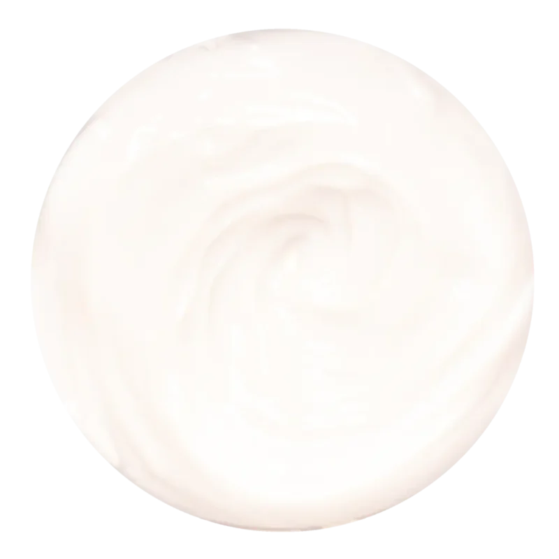 A dollop of thick, creamy La Palm Collagen Cream Mask 5 Gallon Bucket, viewed from above on a plain background.