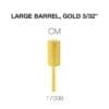 Image of a large gold barrel 3/32" bit suitable for professional use, labeled with product code 17008 and CM. Cre8tion 2-Way Carbide Large Barrel Bit 3/32" delivers precision and durability for expert results.