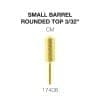 Image of a Cre8tion 2-Way Rounded Top Carbide Bit 3/32" Small Barrel, labeled CM, with the product number 17408 displayed below it.