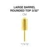 Gold-colored Cre8tion 2-Way Rounded Top Carbide Bit 3/32" Large Barrel, labeled item number 17412.