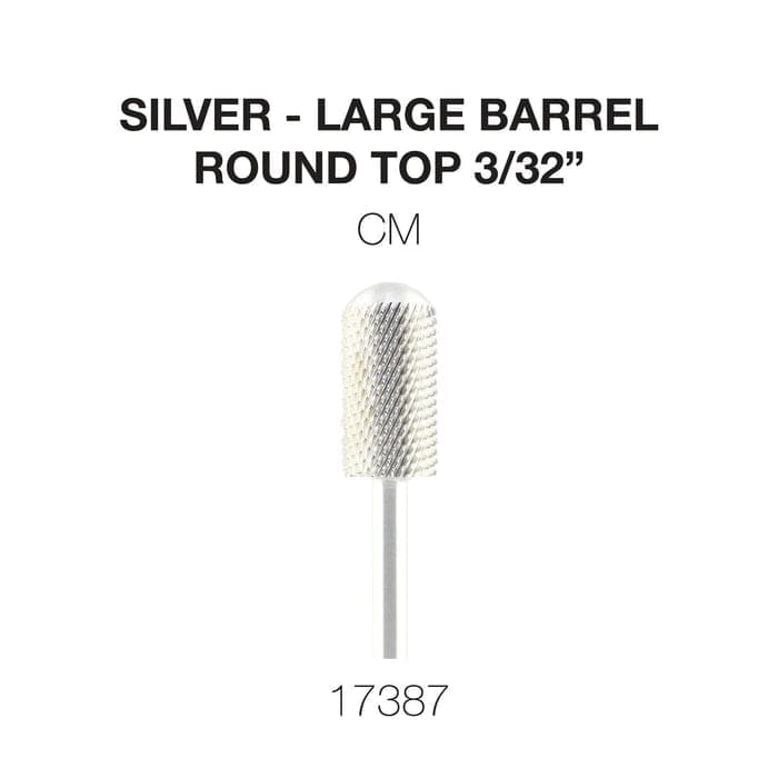 Image of a silver Cre8tion 2-Way Rounded Top Carbide Bit 3/32" Large Barrel with a size of 3/32 inches. Model number 17387 is displayed below the image.