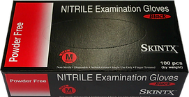 Skintx Black Nitrile Exam Powder Free Glove Single Box