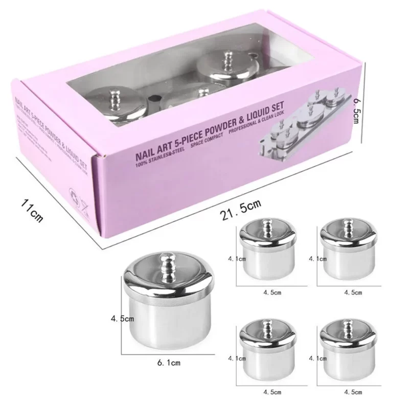 5pcs Stainless Steel Liquid & Powder Set