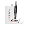 Electric nail drill and two handpiece attachments, featuring a white and black design with visible ManiPro Passport HANA (Portable Limited Edition) brand logos.