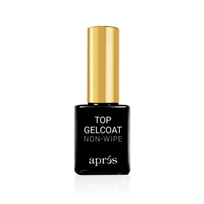 Apres No Wipe Top Gelcoat X 30ml in black and gold.