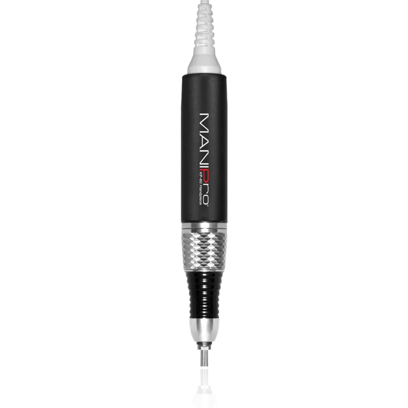 A silver pen on a white background.