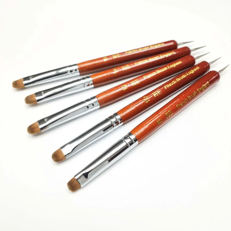 A set of KYE French Brushes with Dotting Tool on a white surface.