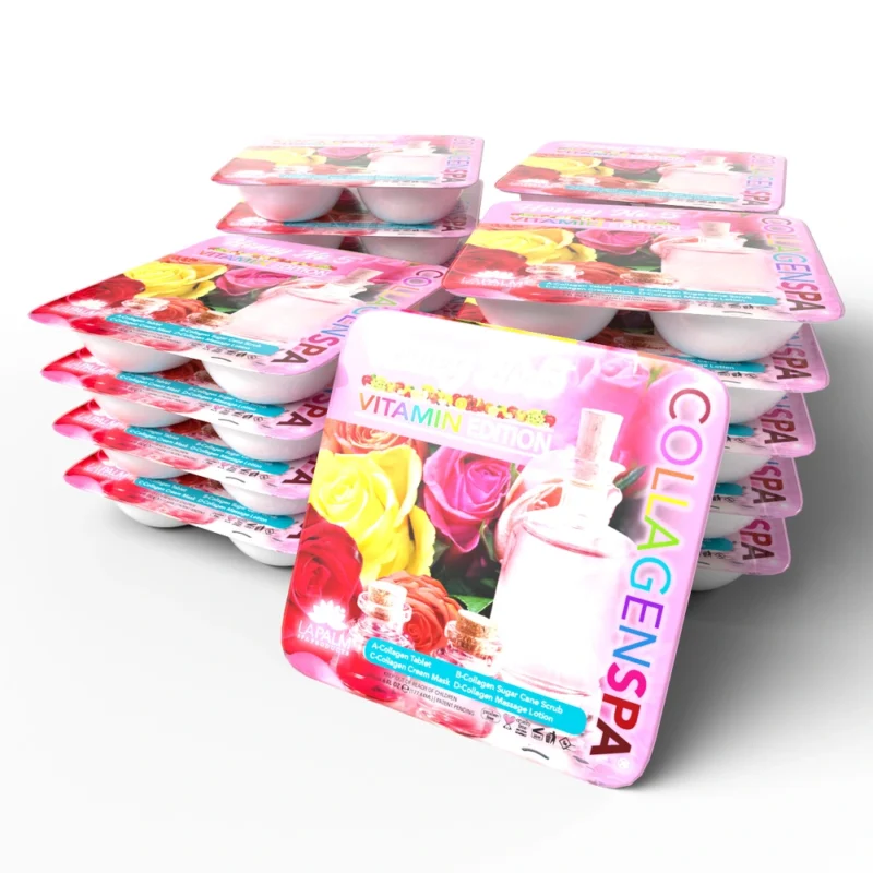 Collagen Spa 4 Step Pedi Trays with roses on them.