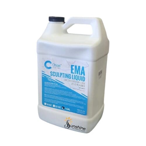 A gallon of Chisel Acrylic Sculpting Liquid EMA (Slow Set).