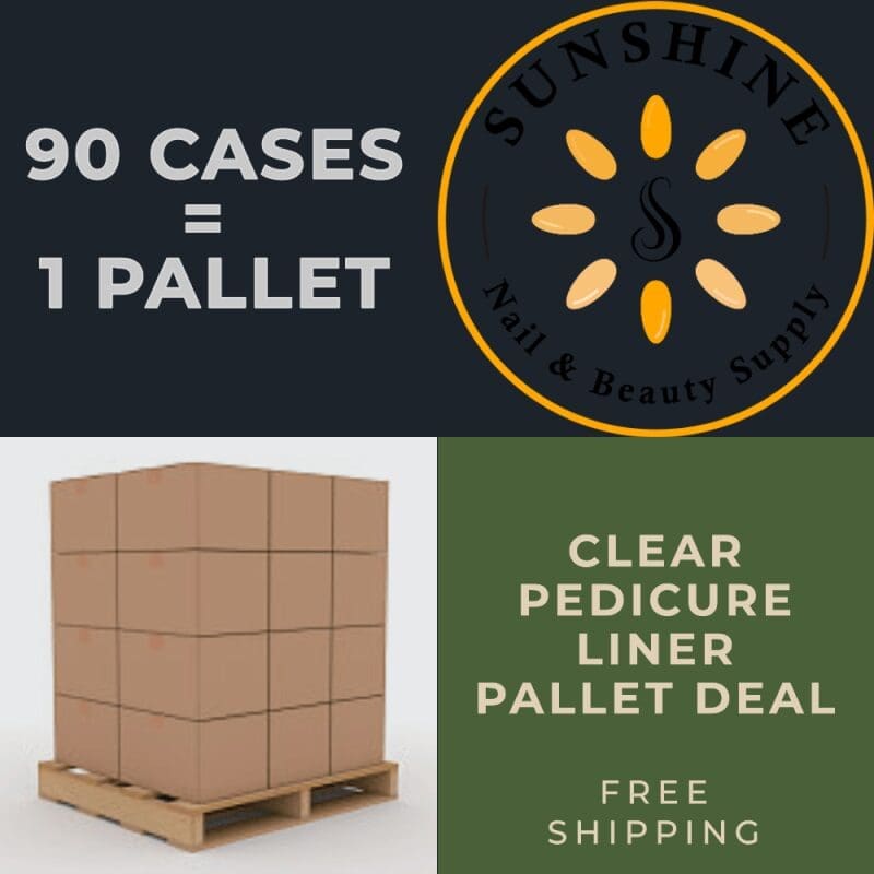 90 cases of Cre8tion Disposable Pedicure Liner Pallet Deal.