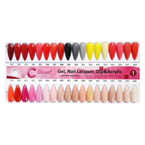 A package of Cloud Trio (Dip, Gel & Polish) nail polish in different colors from the Cloud Trio collection.