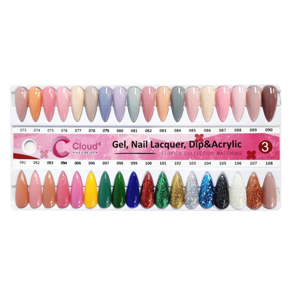 A package of Cloud Trio (Dip, Gel & Polish) in a variety of colors.