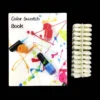 Acrylic Nail Art Color Chart Display Book featuring nail polishes and nail clippers, perfect for acrylic nail art enthusiasts.