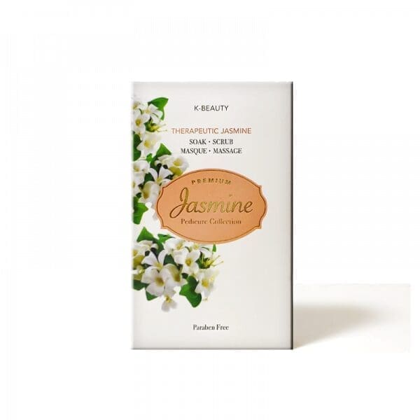 Jasmine soap bar with a white flower on it. This soothing soap is delicately scented with jasmine and adorned with a beautiful white flower. The perfect addition to your daily skincare routine, providing