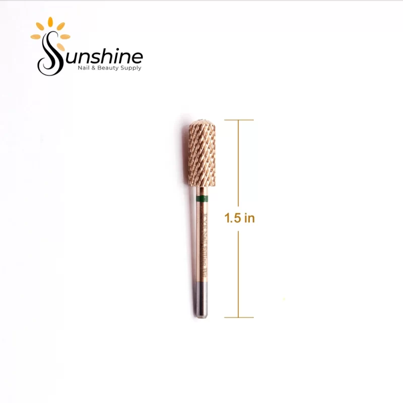 Ceramic nail drill bit, the KYE Premium Bit Small Barrel Smooth Safety Top 5.35mm with a 1.5-inch length measurement, for nail care and beauty purposes.