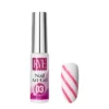 A bottle of KYE Nail Art Gel in shade "03" from the 48-color kit is positioned beside a sample nail featuring pink diagonal stripes.