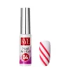 A bottle labeled "04" from the KYE Nail Art Gel Kit Box 48 Colors is displayed next to a swatch featuring pink diagonal stripes on a white background.