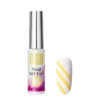 Bottle from the KYE Nail Art Gel Kit Box featuring "06," which showcases yellow diagonal stripes on a nail.