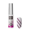 The KYE Nail Art Gel Kit Box 48 Colors, with a bottle labeled "27," is displayed next to a nail art sample featuring elegant purple diagonal stripes on a clean white background.