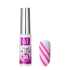 A bottle of KYE Nail Art Gel from the 48 Colors Kit Box, specifically color number 38, is beautifully showcased beside a nail sample featuring pink diagonal stripes.