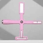 Pink multifunctional Cat Eye Magnet Stick with multiple ports in a cross shape.