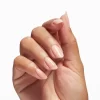 A close-up of a hand with neatly manicured nails featuring OPI Nail Envy Tri-Flex Technology 0.5oz against a white background.