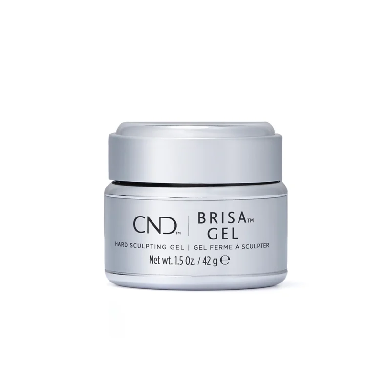 A CND Brisa Sculpting Gels 0.5oz jar for nail sculpting, labeled "hard sculpting gel," isolated on a white background.