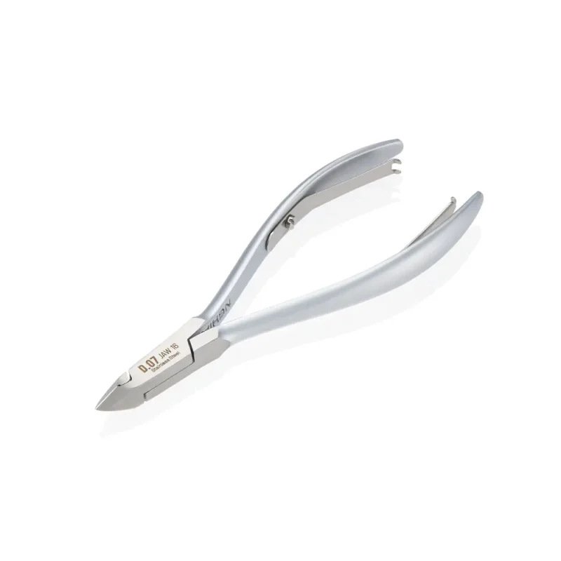 NGHIA Cuticle Nipper (D-07/C-07) stainless steel nail clippers on a white background. Box of 10pcs