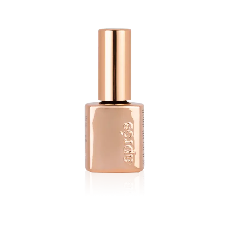 A rose gold bottle with a metallic cap, embossed with the word "après," containing 15ml of Apres Extend Gel Sensitive In Bottle Edition 15ml for sensitive nails.