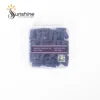 A clear plastic container labeled "KYE Small Premium Grade 3M Purple Sanding Band 50pcs/Box" holds 50 pcs of small premium grade abrasive sanding bands for nail care. The label details: Material - Ceramic & ALO, Grit - Fine (180), Size - 3.1mm.