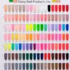 Discover the color chart of DND DIVA Duo, featuring an impressive array of 180 nail polish samples in a variety of shades. Each shade is carefully labeled with numbers, providing the ideal duo for any style.