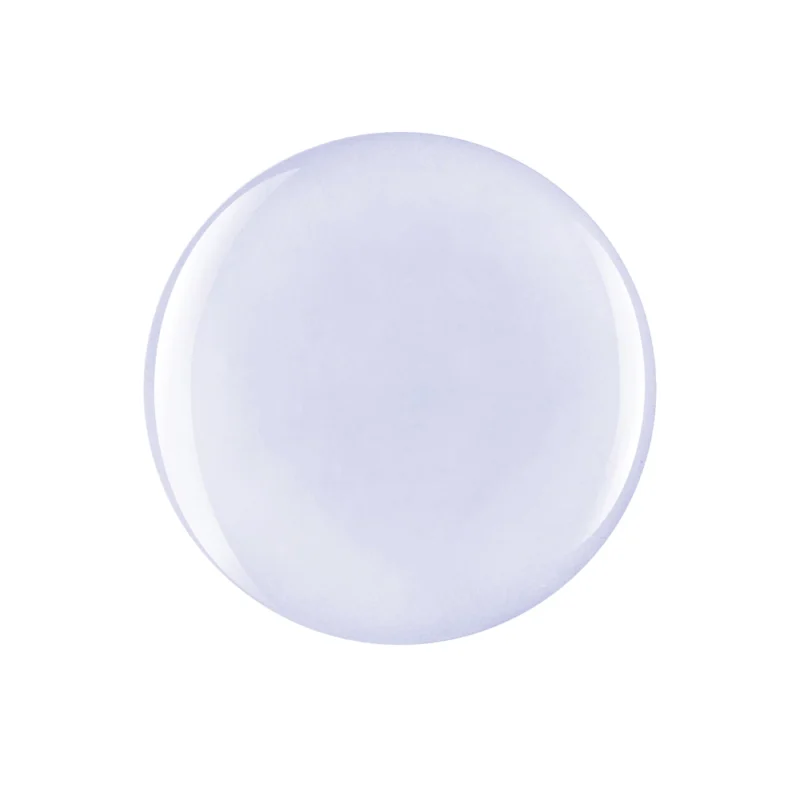 A clear, round, transparent contact lens on a white background resembles the sleek, smooth finish of the Gelish Foundation Flex Soak-Off Rubber Base Nail Gel - Clear 15ML.
