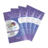 Four packets of BareLuxury Complete Pedicure & Manicure by Morgan Taylor, labeled Step 1 to Step 4, in purple packaging with a jasmine and lily water scent for a complete pedicure and manicure treatment.