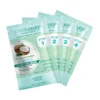 Four turquoise packets of BareLuxury Complete Pedicure & Manicure by Morgan Taylor, labeled Step 1 to Step 4 for a complete manicure and pedicure, with a coconut & honeydew fragrance.