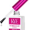 The KYE Rubber Base 0.5oz (NO HEMA) nail polish includes a bright pink cap and a handy dropper for easy application. Designed for soak off UV/LED use, this 15ml bottle provides a flawless finish with every stroke.