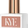 The KYE Rubber Base 0.5oz (NO HEMA) is a bottle labeled as soak off UV/LED with a rose gold cap and contains 15ml (0.5oz). It is formulated for enhanced strength and flexibility.