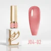 A Lavis Popular Jelly Gel 0.5oz (J04) bottle with a gold cap sits elegantly beside a vibrant swatch of pink polish.