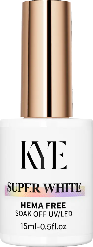 A white KYE Gel Non-Stick Matte Top 0.5oz (HEMA FREE) bottle with a gold cap, 15ml for soak-off UV/LED nail applications.