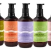 Five 28oz bottles of Voesh Vegan Hand & Body Creme in assorted scents including Olive, Vitamin C, Lavender, Green Tea, and Jasmine.